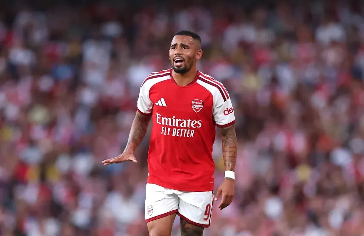 Arsenal player reacting during a match on field