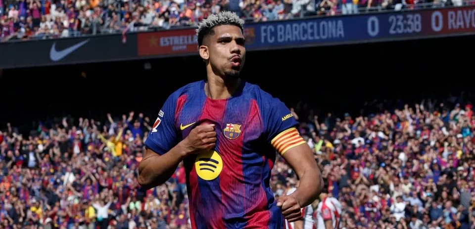 Player celebrating goal during FC Barcelona match
