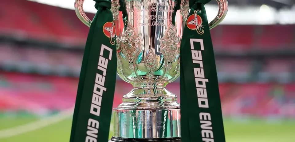 Carabao Cup trophy displayed in stadium