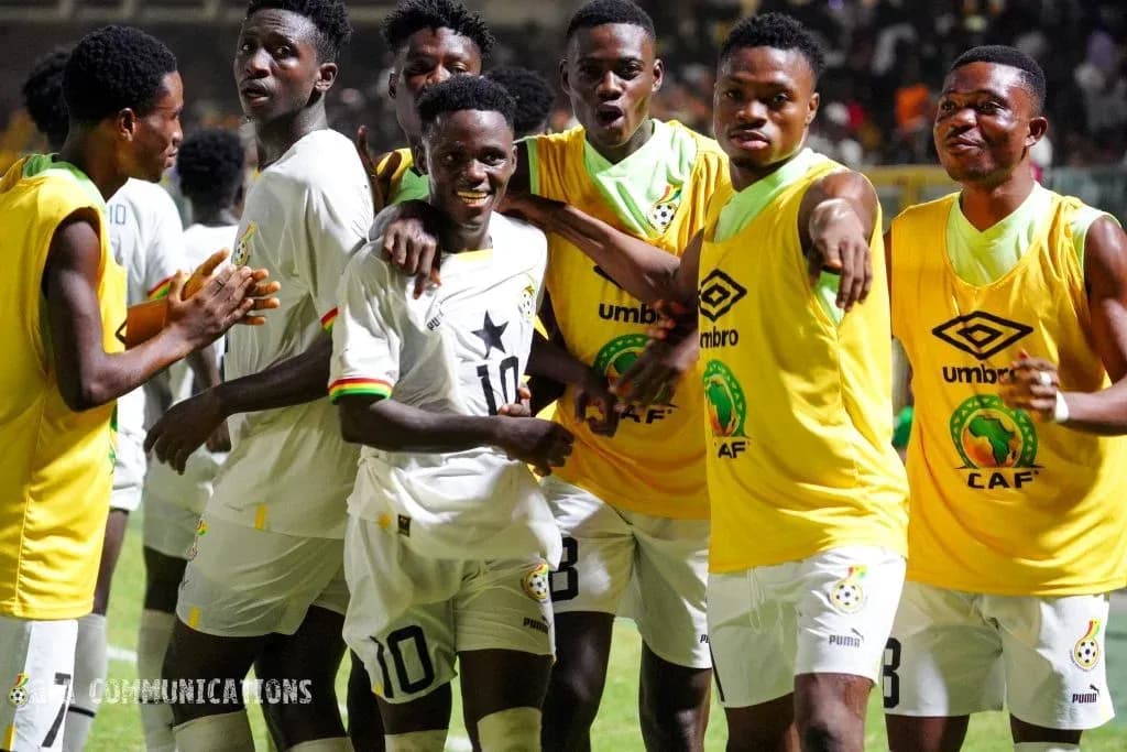 Ghanaian players celebrating during a match
