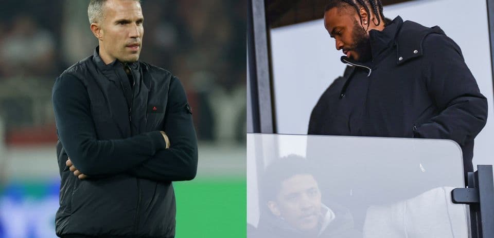 Coach and player observing match from sidelines