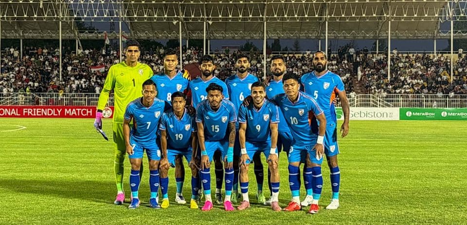 India national football team posing for a photo