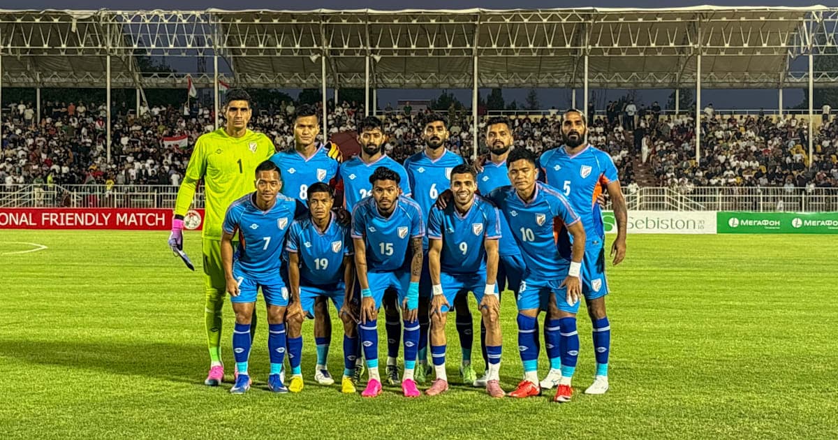 India national football team posing for a photo