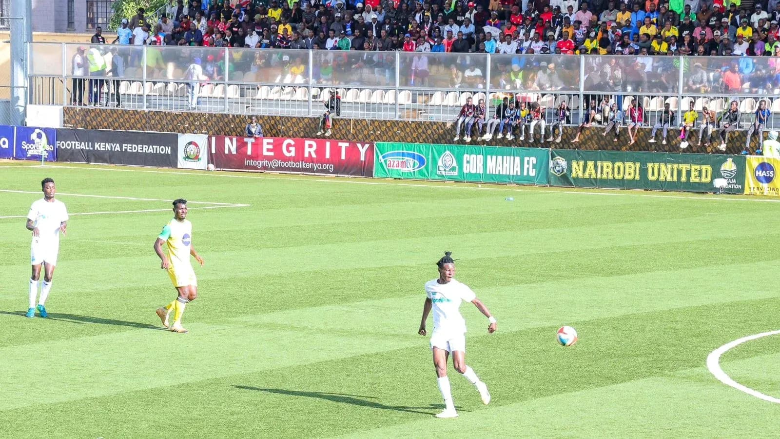 GOR Mahia players in action against Nairobi United