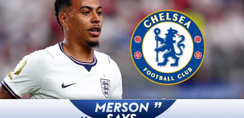 Player in England jersey with Chelsea logo overlay