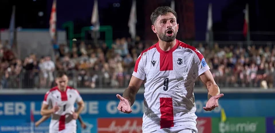 Player celebrating after scoring a goal during match