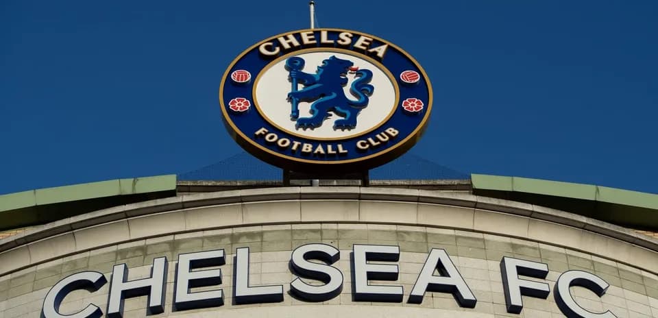Chelsea FC logo displayed on stadium exterior