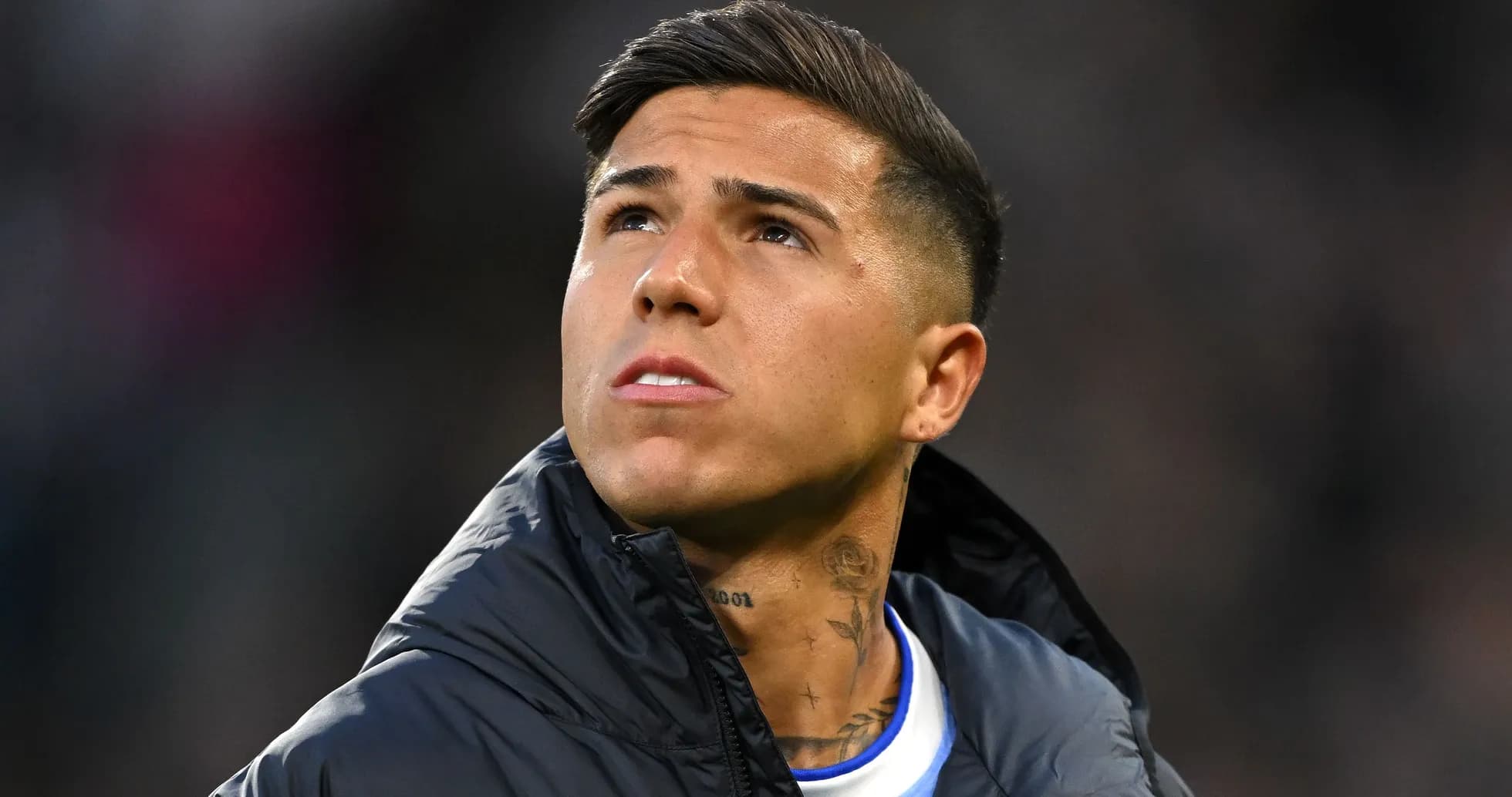 Player looking up during match warm-up