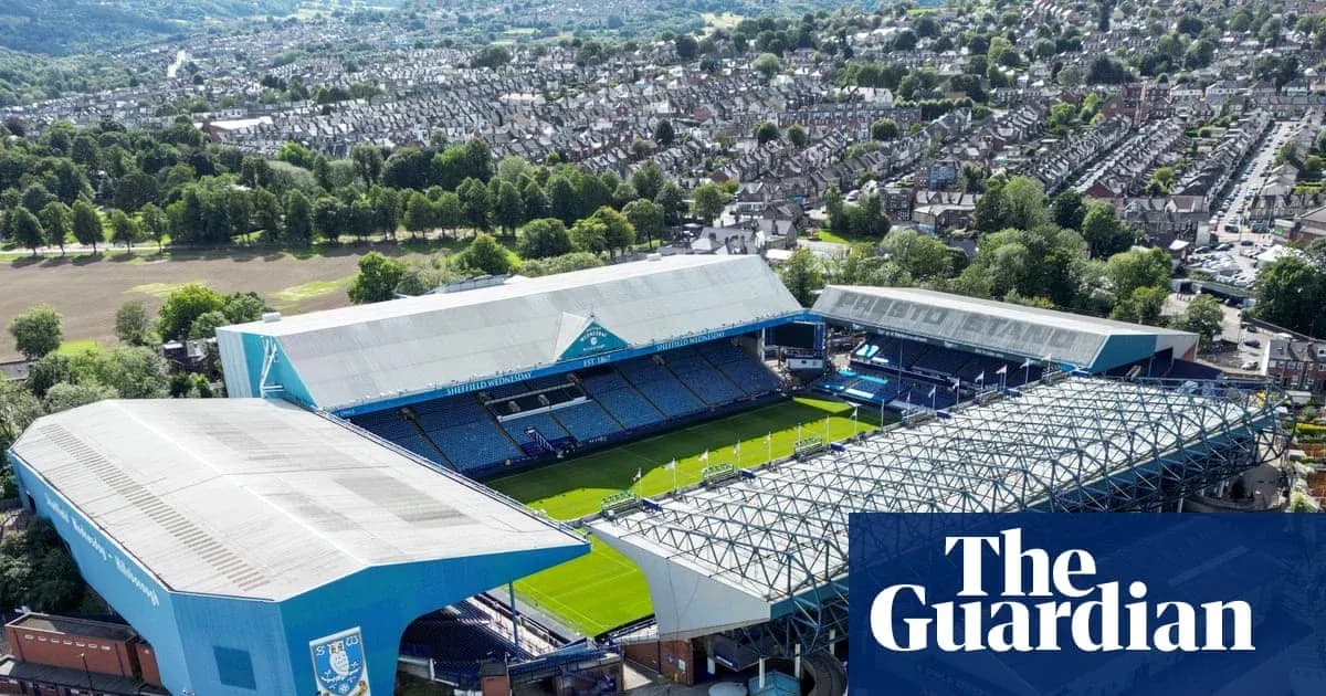 Aerial view of Sheffield Wednesday stadium and surroundings