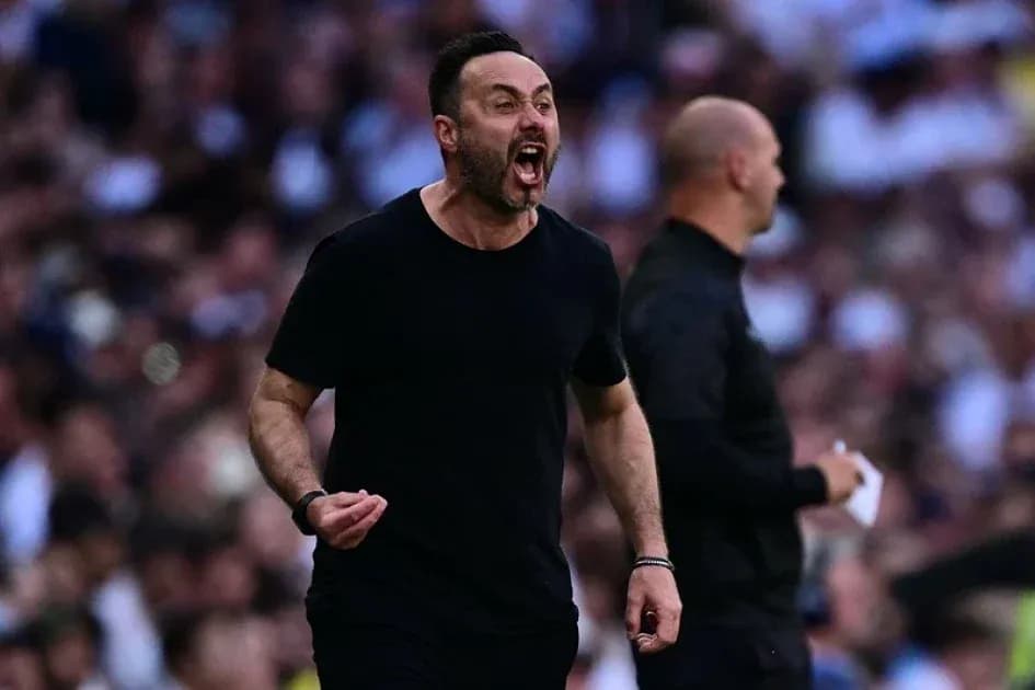 Manager shouting on the sidelines during match