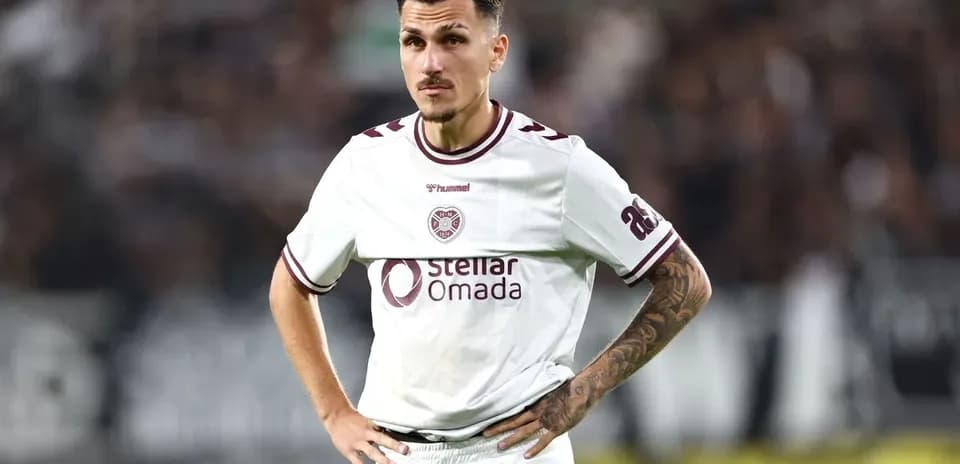 Hearts player during UEFA Champions League match