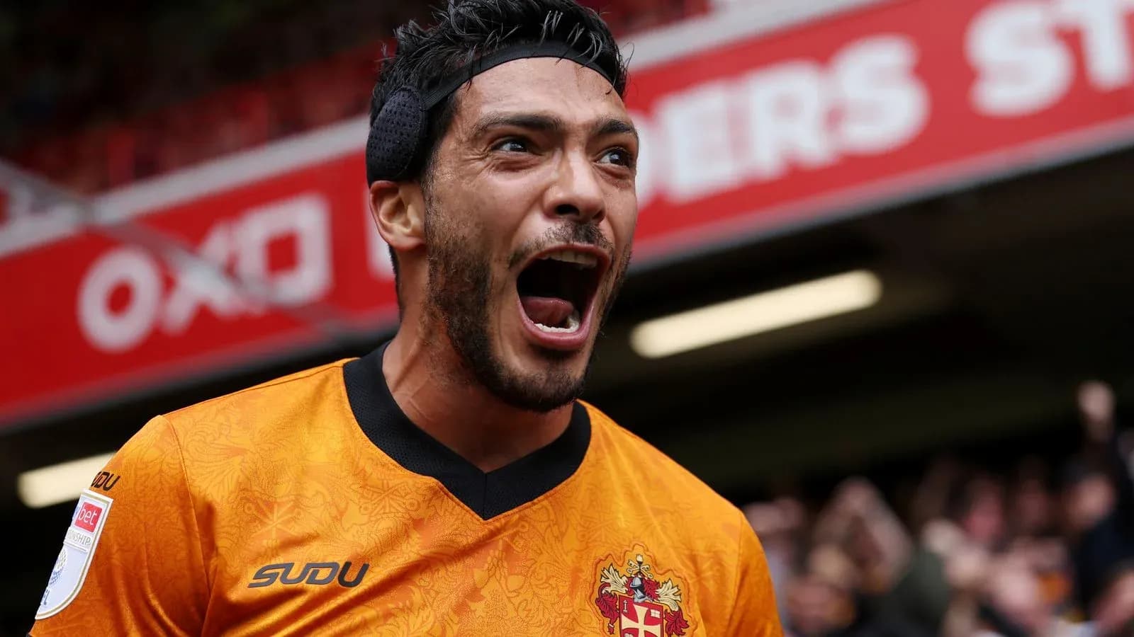 Player celebrating passionately on the field