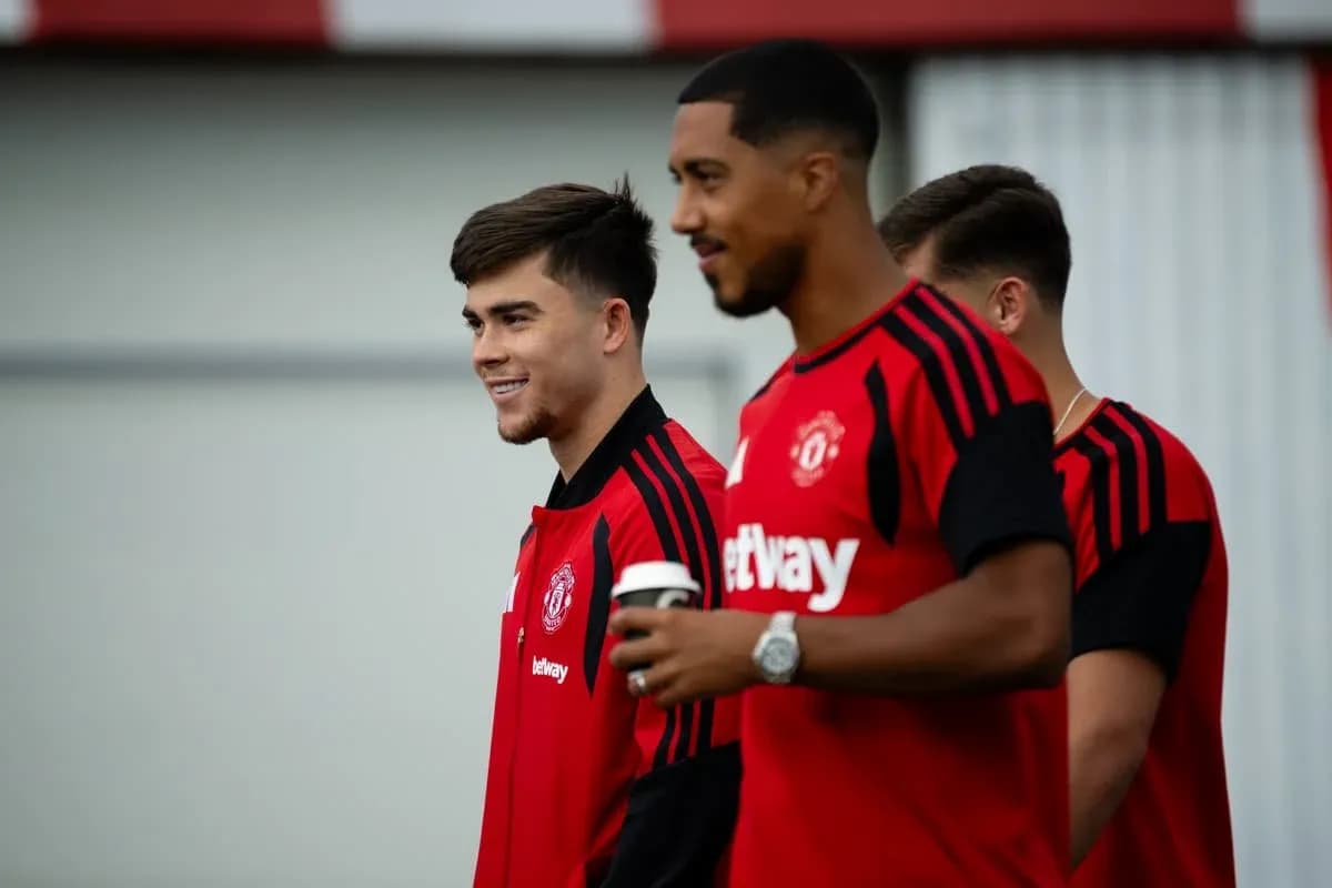 Manchester United players during training session