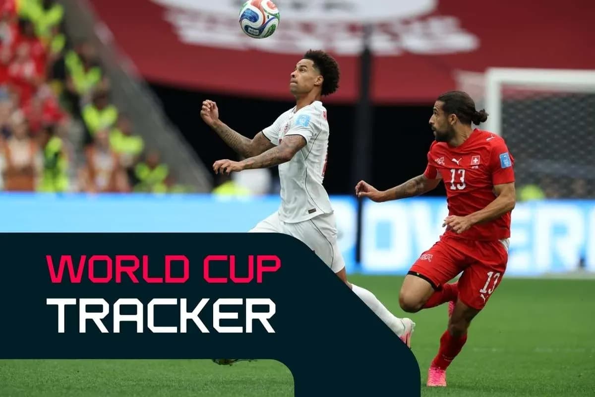 Player receiving the ball during World Cup match