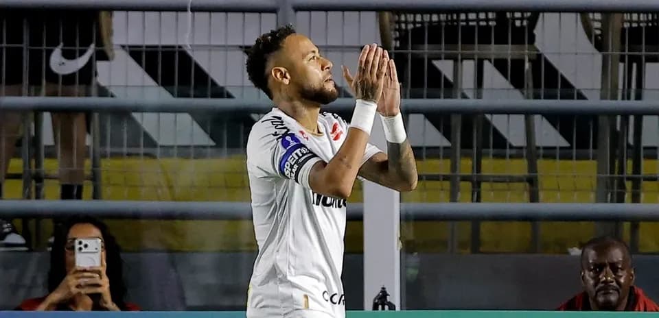 Neymar celebrating after scoring a goal
