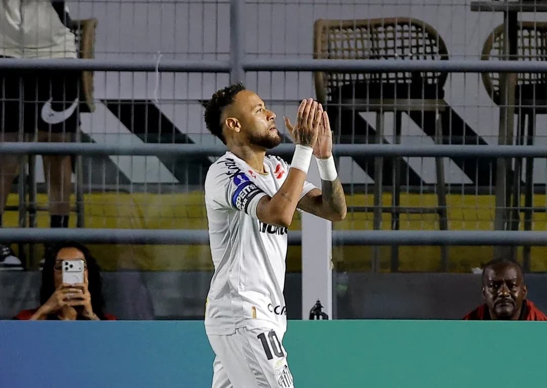 Neymar celebrating after scoring a goal