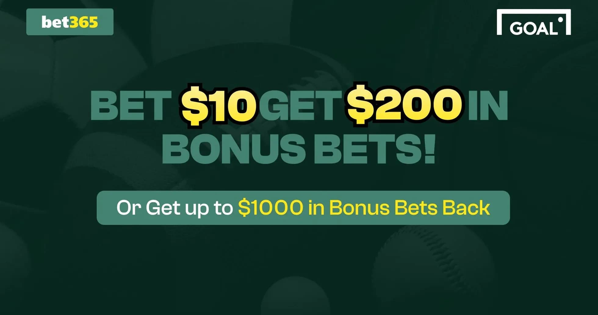 Advertisement for bet365 bonus betting offer