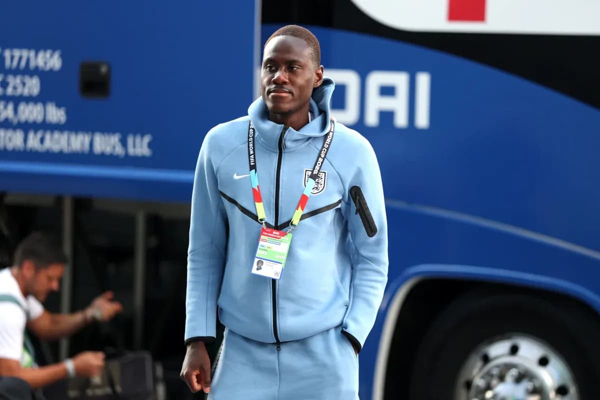 Player arriving at team bus before match