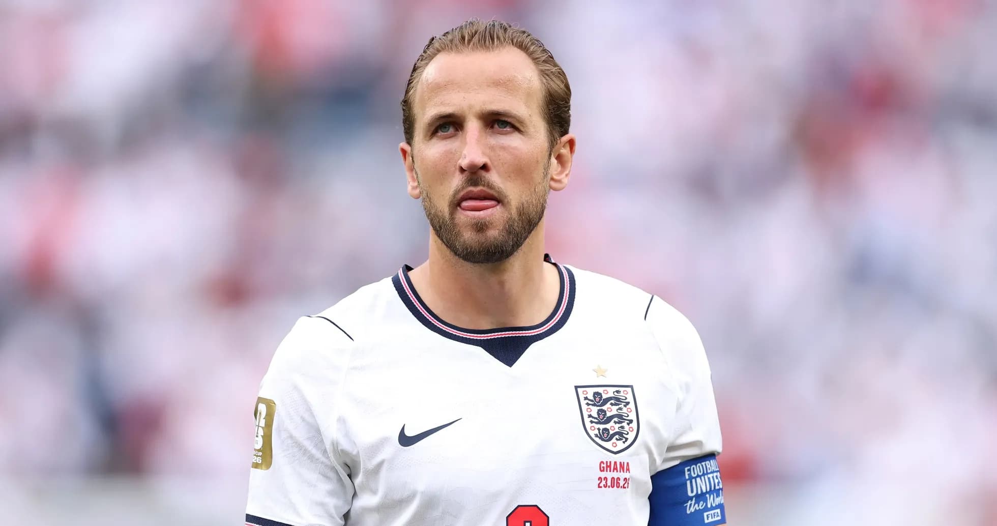Player in England jersey during match preparation