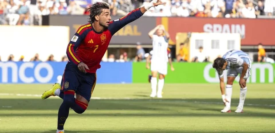 Spain player celebrating a goal during match