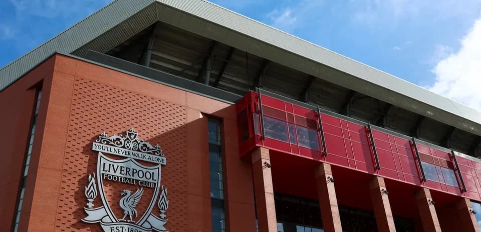 Exterior view of Liverpool Football Club stadium