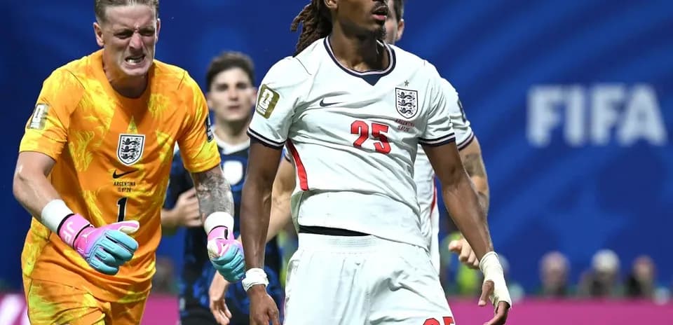 England players reacting during FIFA match action