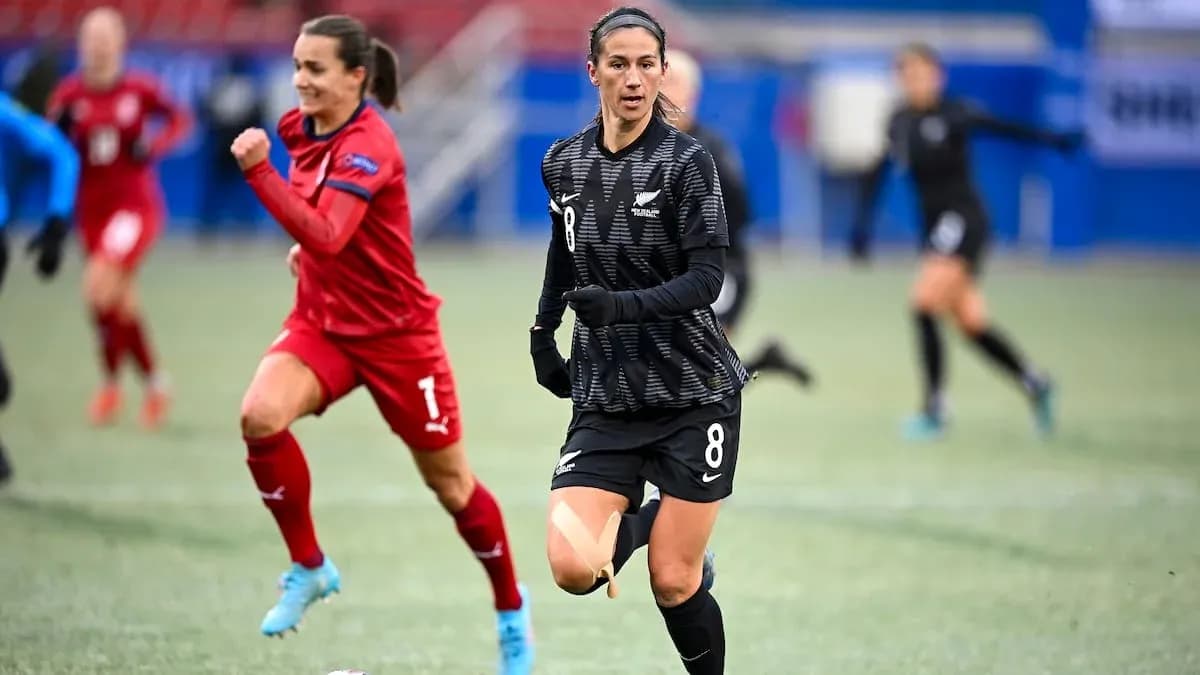 New Zealand player dribbling during a match