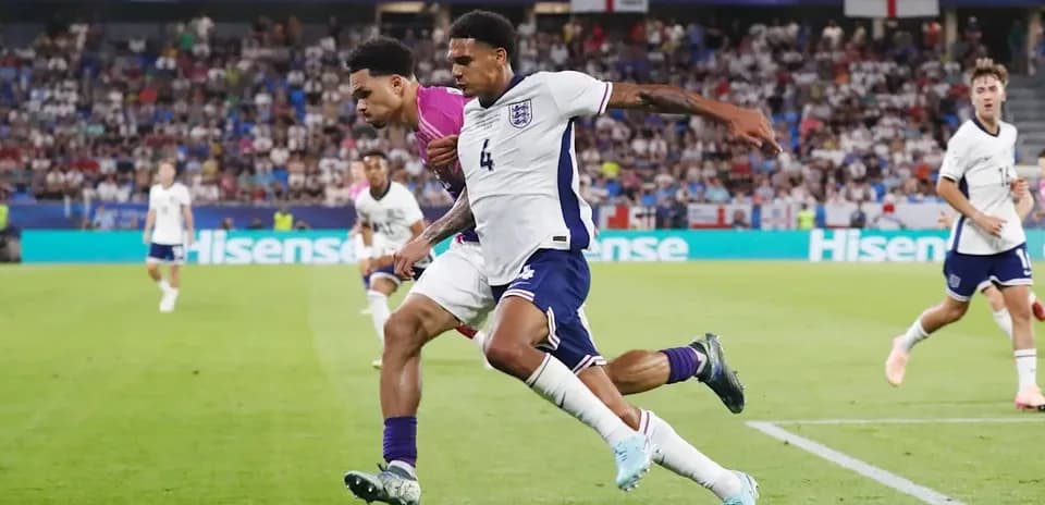 Players competing for the ball during a match