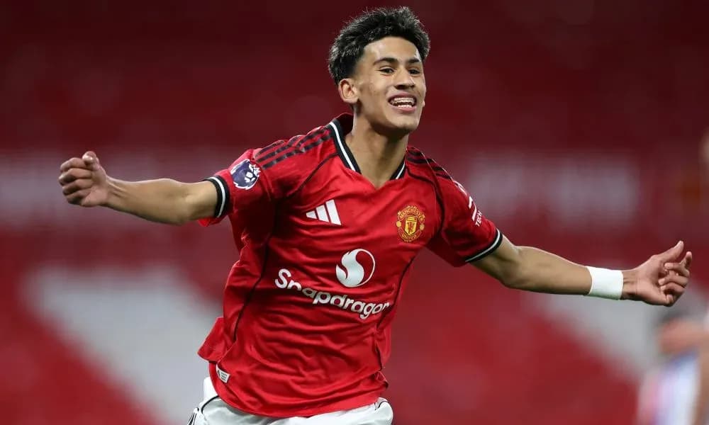 Player celebrating after scoring a goal for Manchester United