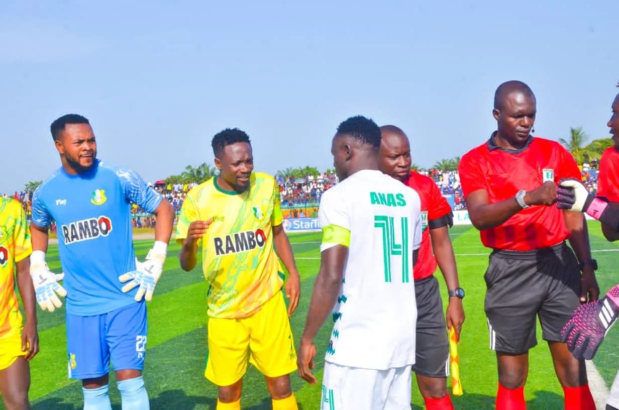 Players and referees before NPFL match