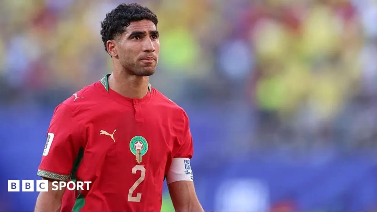 Moroccan player wearing red jersey during match