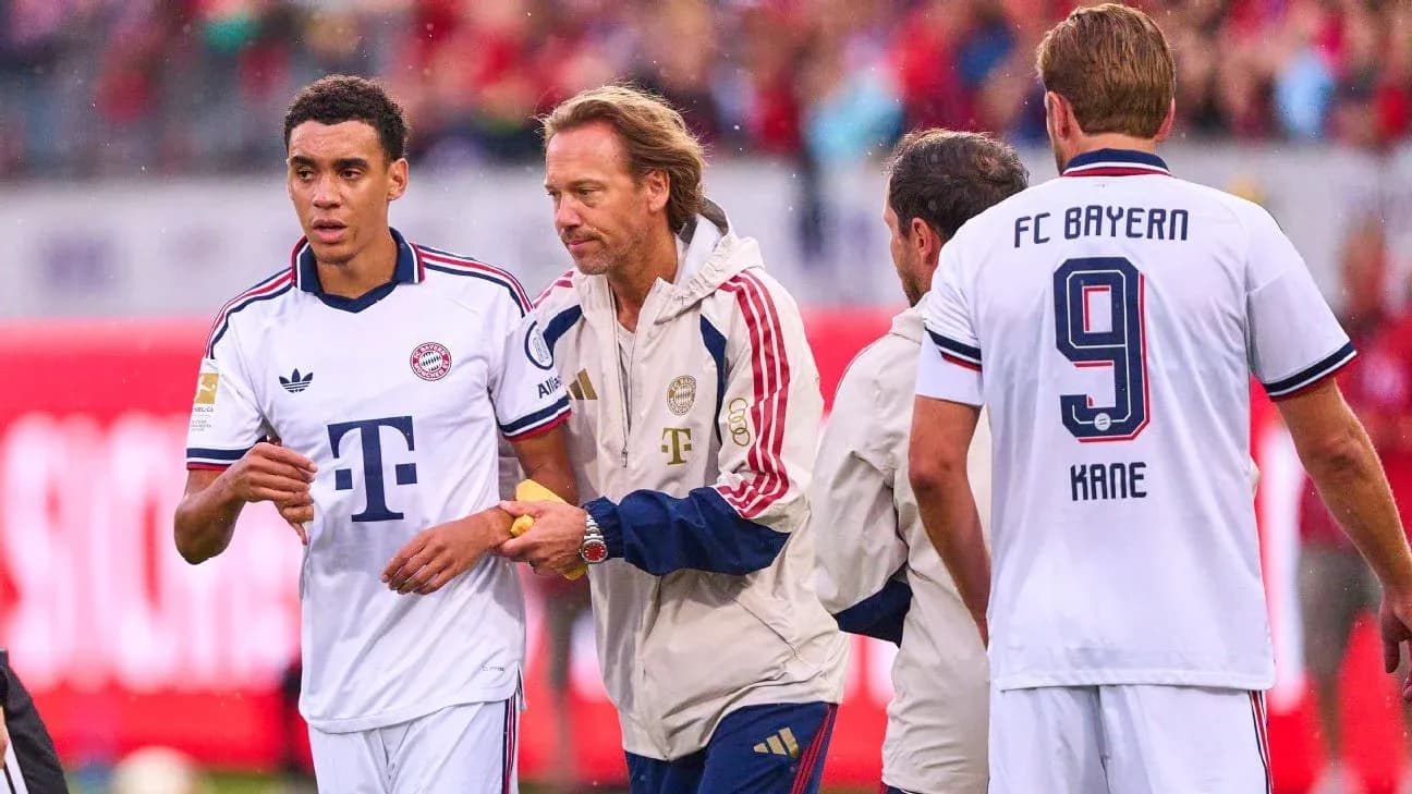 Bayern Munich players interacting during a match