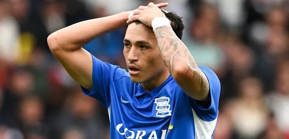 Birmingham City player shows frustration during match