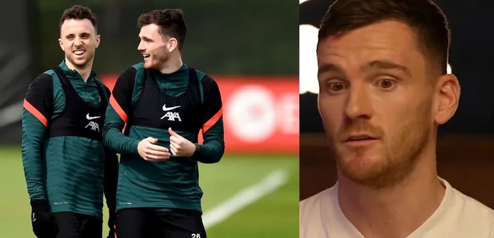 Two players laughing during training session