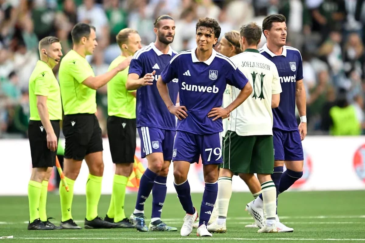 Anderlecht players during Europa League match