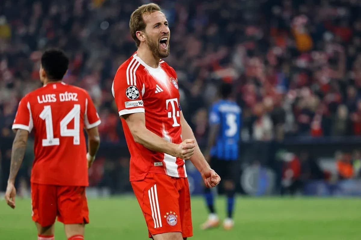 Bayern Munich player celebrating during Champions League match