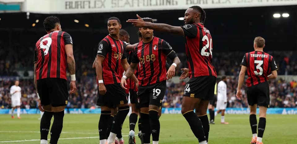 Bournemouth players celebrating a goal during match