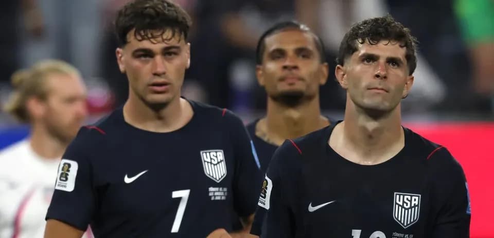 USA players walking off the field after match