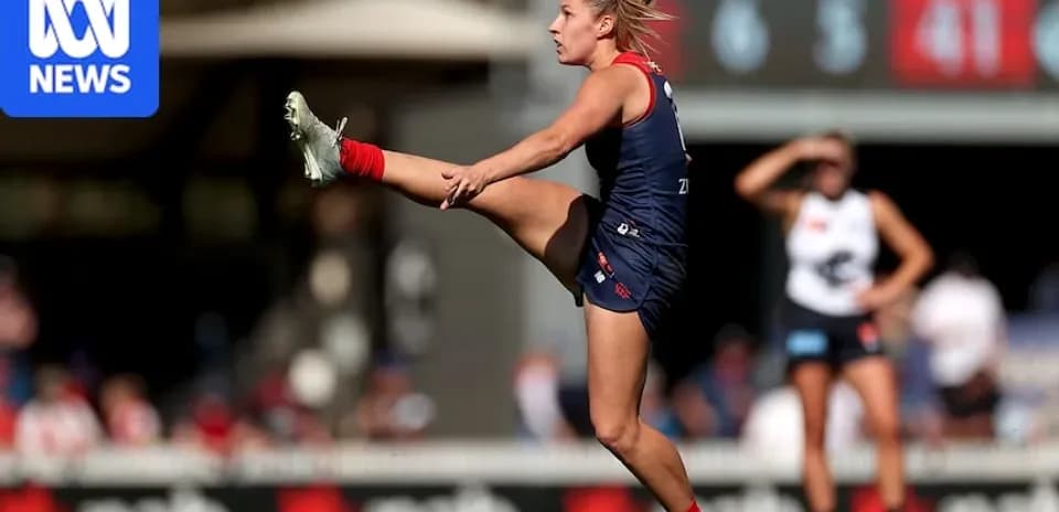 Player kicking the ball during an AFL match