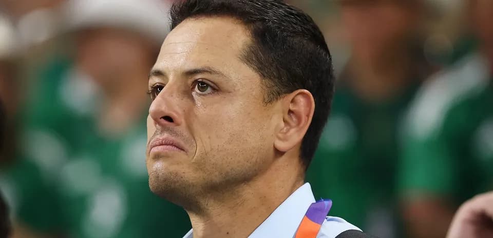 Man with a tear at a sports event