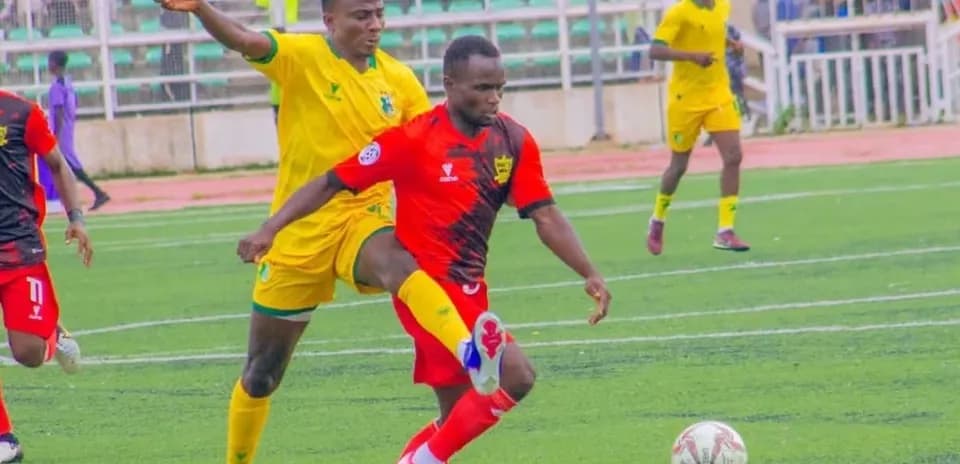 Players competing during Kano Pillars vs Doma United