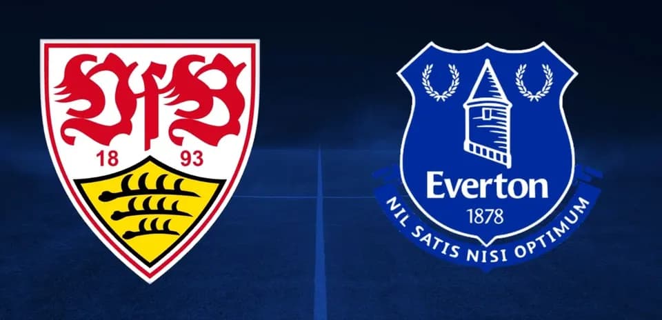 Logos of VfB Stuttgart and Everton football clubs