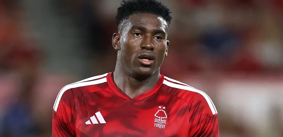 Player in Nottingham Forest jersey during match