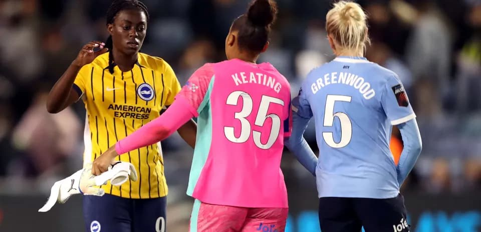 Players from Brighton and Manchester City during match