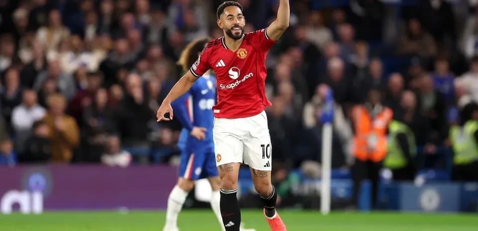 Manchester United player celebrating a goal