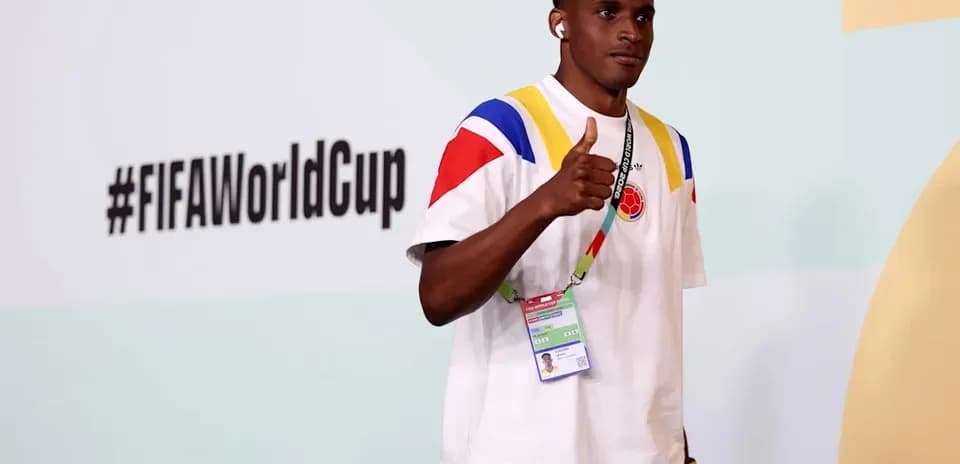 Player giving thumbs up at FIFA World Cup event