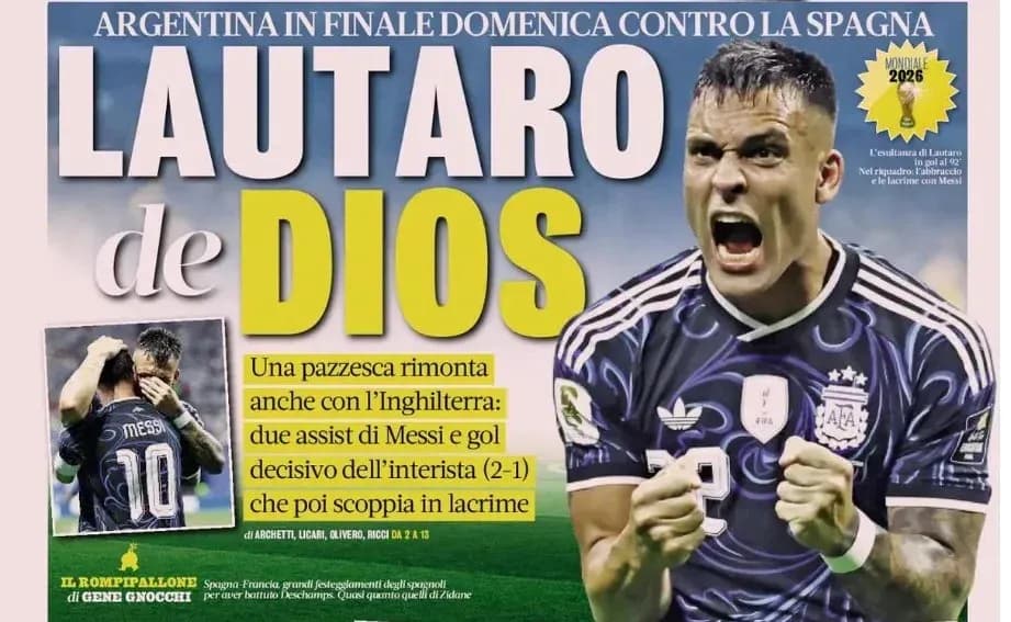 Lautaro Martínez celebrating a goal for Argentina