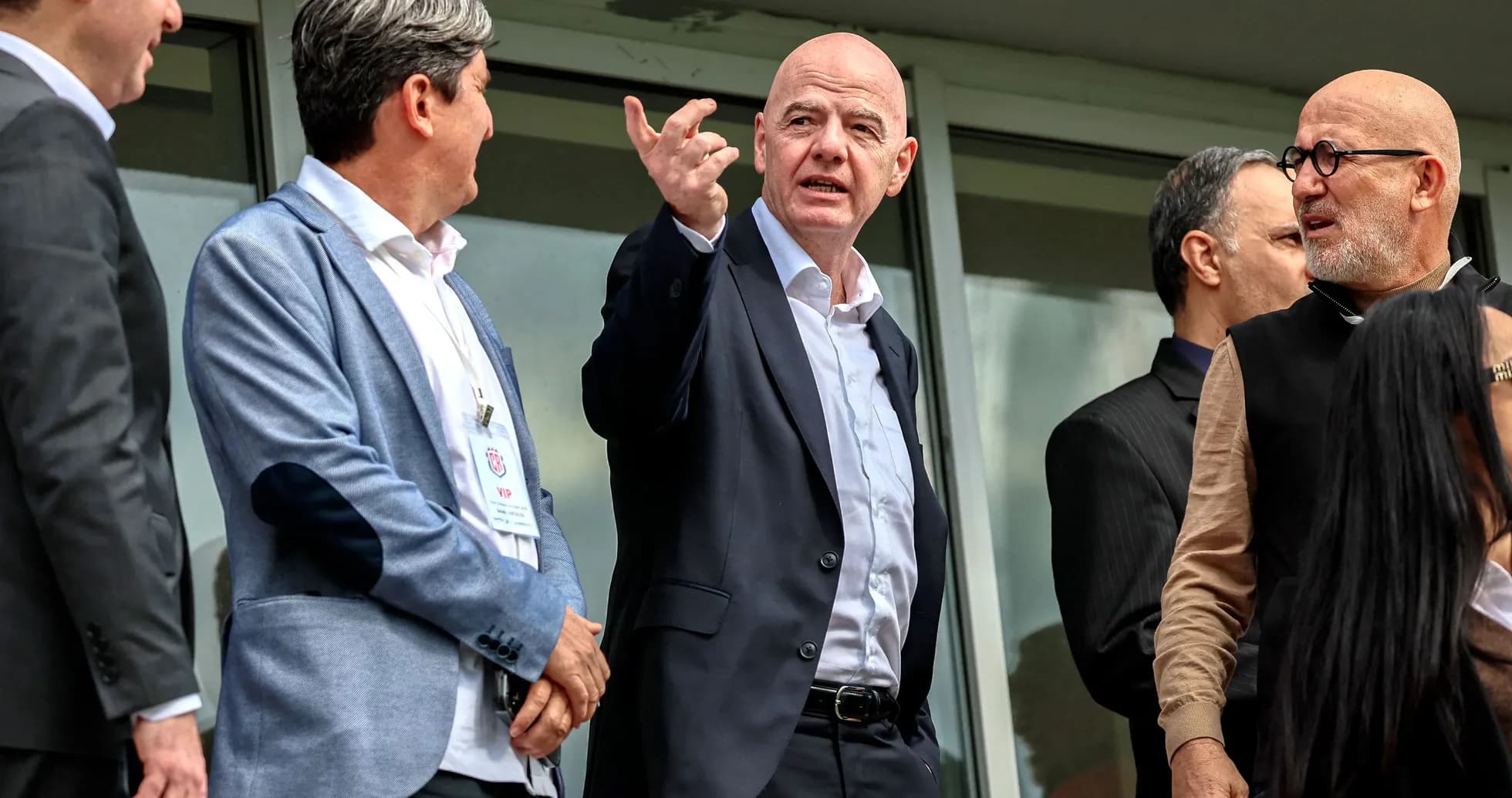Officials discussing during an event at stadium