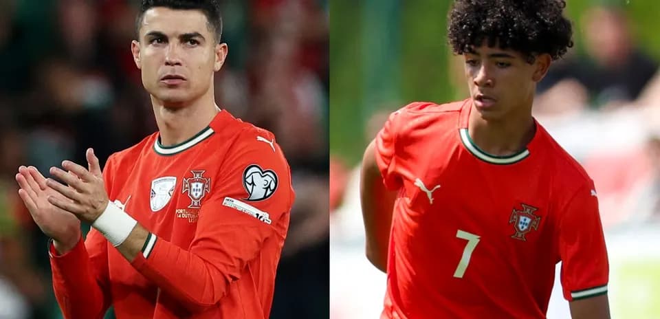 Two Portuguese players in red kits during matches
