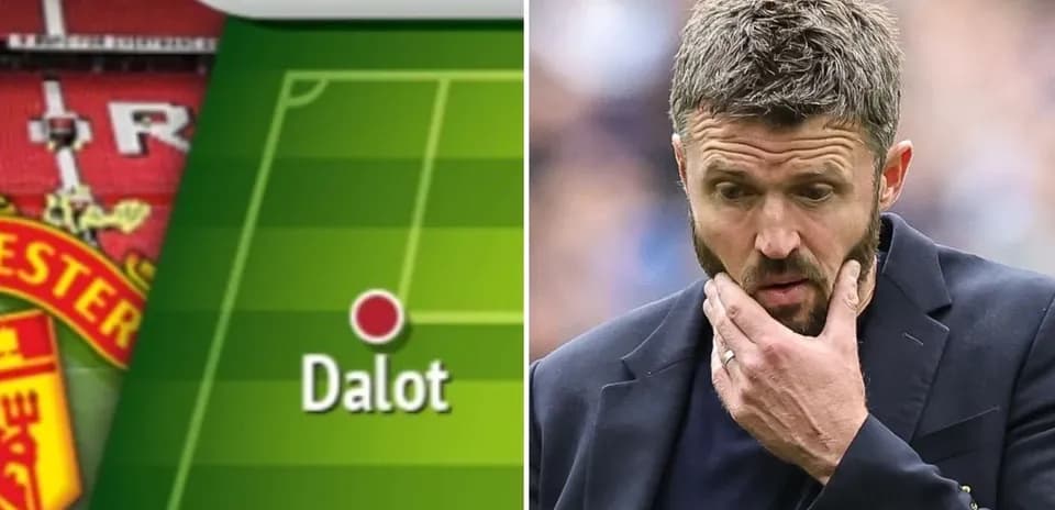 Tactical board showing Dalot's position and coach